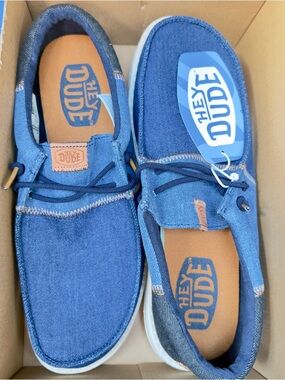 Hey Dude Blue Denim Casual Slip-On Loafers